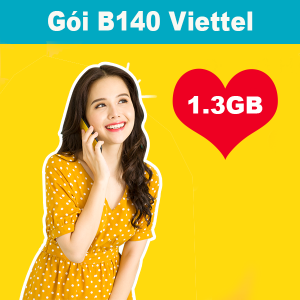 Gói B140 Viettel ưu đãi 1.3GB + 355 phút gọi nội mạng 140k/tháng
