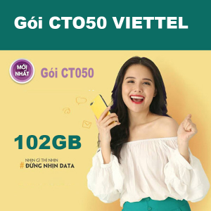 Gói CTO50 Viettel ưu đãi 102GB giá chỉ 50k/tháng tại Cần Thơ