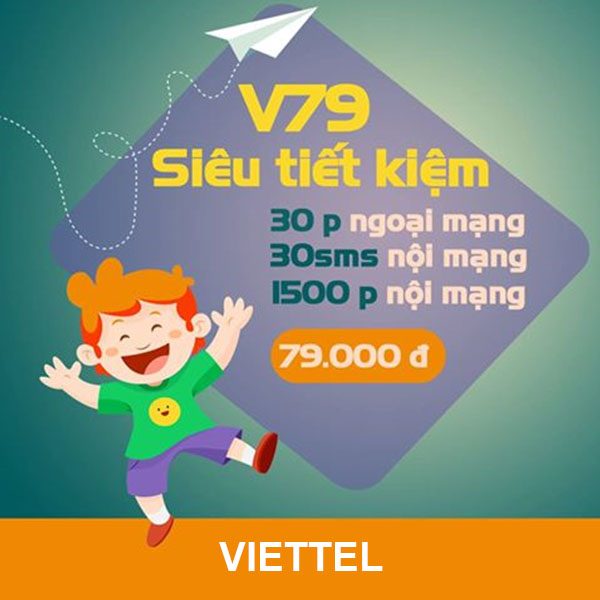 Gói V79 Viettel ưu đãi 1500 phút/cuộc nội mạng 79k/tháng