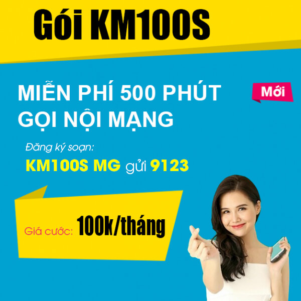 Gói KM100S Viettel ưu đãi 500 phút thoại nội mạng giá chỉ 100k/tháng