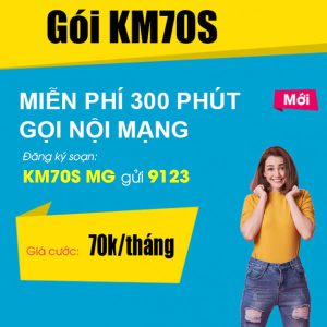 Gói KM70S Viettel ưu đãi 300 phút thoại nội mạng giá chỉ 70k/tháng