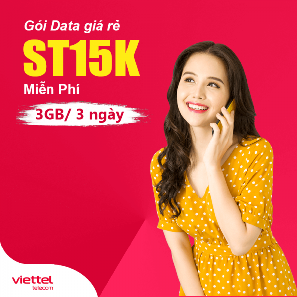 Gói ST15K Viettel miễn phí 3GB 3 Ngày Giá 15k, Internet thả ga