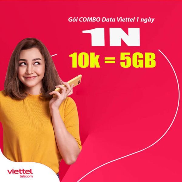 Đăng ký gói 1N Viettel nhận 5GB + Gọi thoại + SMS chỉ 10.000đ