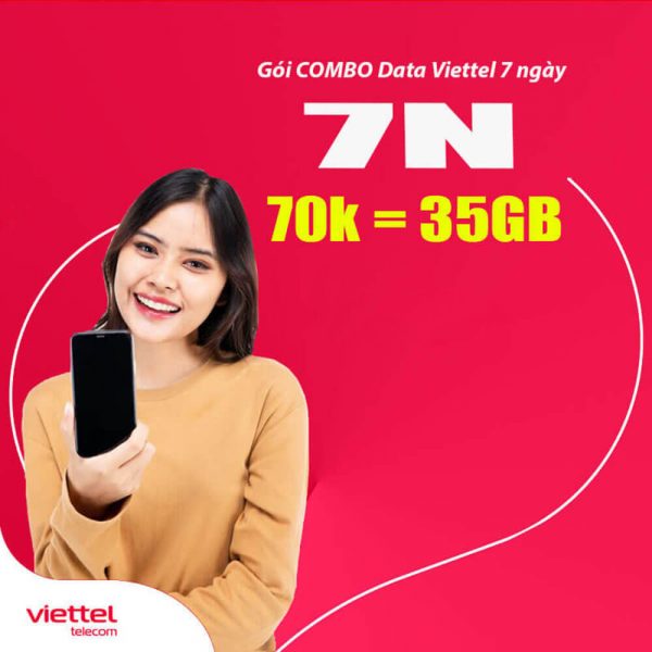 Gói 7N Viettel nhận 35GB + Gọi thoại + SMS + Free gói TV360 Basic
