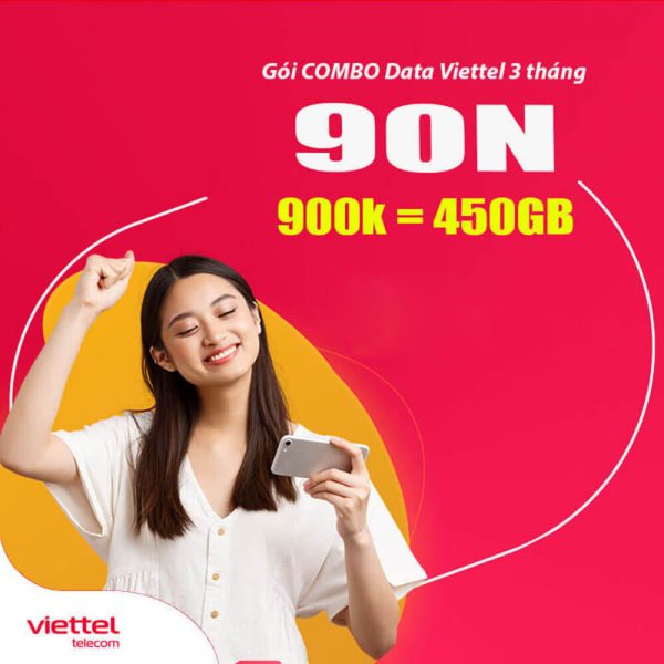 Gói 90N Viettel nhận 450GB + Gọi thoại + SMS + Free gói TV360 Basic
