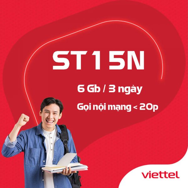 Gói ST15N Viettel ưu đãi 6GB + Free gọi nội mạng dưới 20 phút